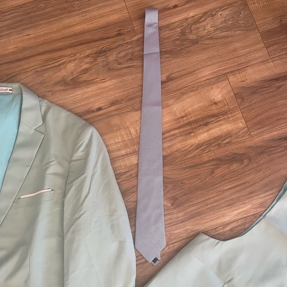 NWT Wehilion 4 Piece Suit Jacket Vest Pants with Tie, 2 Button Tuxedo Set sz 3XL - Picture 7 of 10